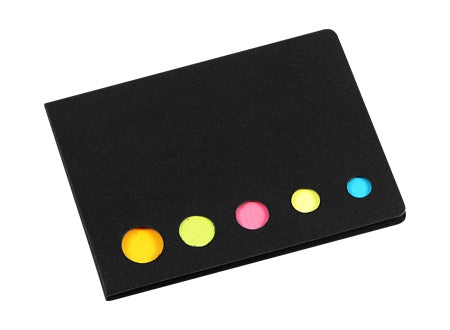 Soporte para banderitas adhesivas en una base de cartón reciclado de colores. Set de 100 unidades