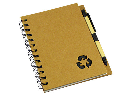 Cuaderno de estilo ecológico con cubiertas rígidas hechas de cartón reciclado . Set de 25 unidades