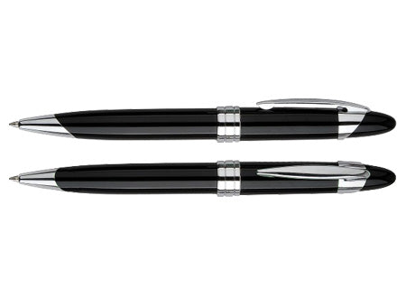 Bolígrafo Metálico modelo Black Pearl. Set de 2 unidades