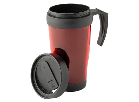 Mug Térmico Plástico 450cc., con tapa antivuelco. Set de 12 unidades