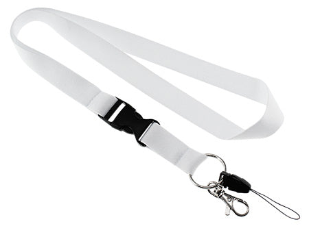 Lanyard Porta-Credencial de polyester liso de 2 cms. Set de 100 unidades