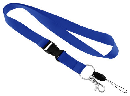 Lanyard Porta-Credencial de polyester liso de 2 cms. Set de 100 unidades