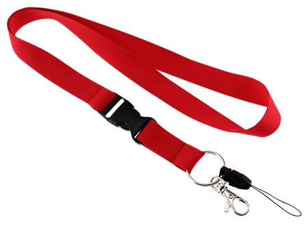 Lanyard Porta-Credencial de polyester liso de 2 cms. Set de 100 unidades