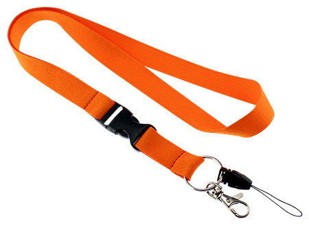Lanyard Porta-Credencial de polyester liso de 2 cms. Set de 100 unidades