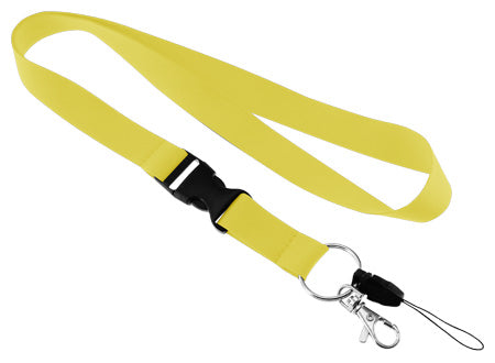 Lanyard Porta-Credencial de polyester liso de 2 cms. Set de 100 unidades