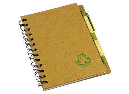 Cuaderno de estilo ecológico con cubiertas rígidas hechas de cartón reciclado . Set de 25 unidades