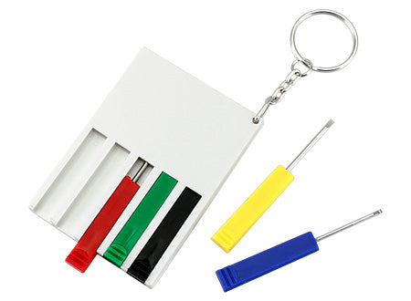 Llavero que incluye conjunto 5 mini destornilladores. Set de 50 unidades
