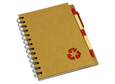 Cuaderno de estilo ecológico con cubiertas rígidas hechas de cartón reciclado . Set de 25 unidades