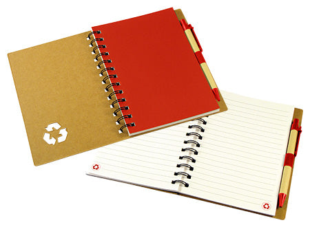 Cuaderno de estilo ecológico con cubiertas rígidas hechas de cartón reciclado . Set de 25 unidades