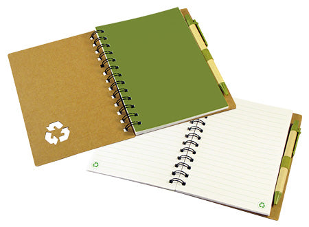 Cuaderno de estilo ecológico con cubiertas rígidas hechas de cartón reciclado . Set de 25 unidades