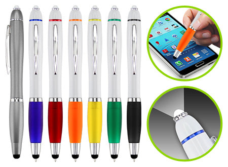 Boligrafo plástico del modelo "Wow SYO" y LED", con un puntero "Touch-Screen". Set de 100 unidades
