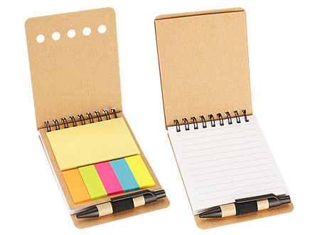 Memo Set Eco con boligrafo. Set de 24 unidades