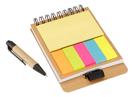 Memo Set Ecológico con Bolígrafo. Pack 3 unidades