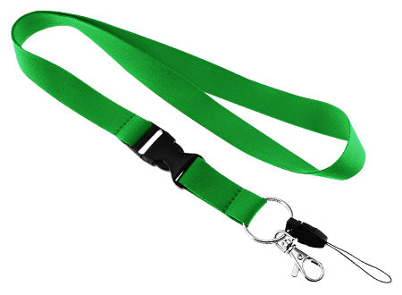 Lanyard Porta-Credencial de polyester liso de 2 cms. Set de 100 unidades