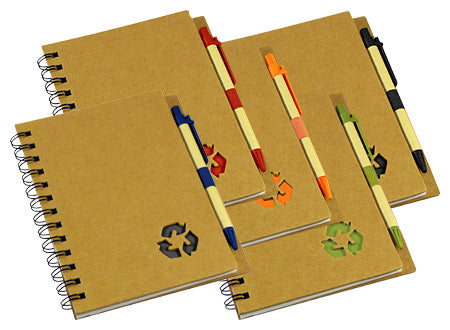 Cuaderno de estilo ecológico con cubiertas rígidas hechas de cartón reciclado . Set de 25 unidades
