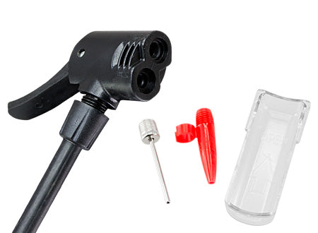 Bombín de pedestal equipado con válvulas de inflado y un manómetro