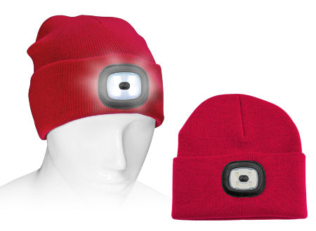 Gorro de lana con literna LED integrada con 3 niveles de iluminacion