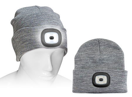 Gorro de lana con literna LED integrada con 3 niveles de iluminacion