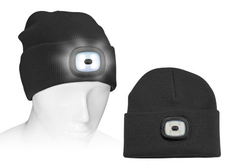 Gorro de lana con literna LED integrada con 3 niveles de iluminacion