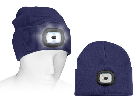 Gorro de lana con literna LED integrada con 3 niveles de iluminacion