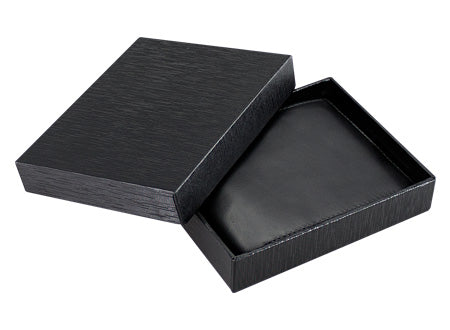 Billetera "Xiara" de Cuero Natural en elegante Negro liso