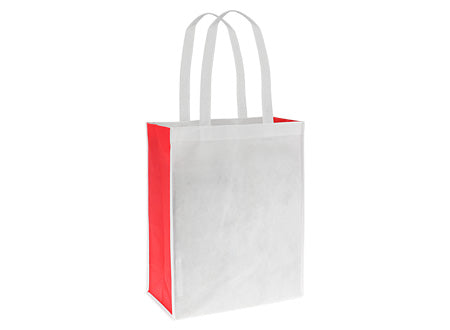 Bolsa reutilizable "Franbi" de TNT, modelo bicolor. 32 x 40 x 15 cm. Set de 100 unidades