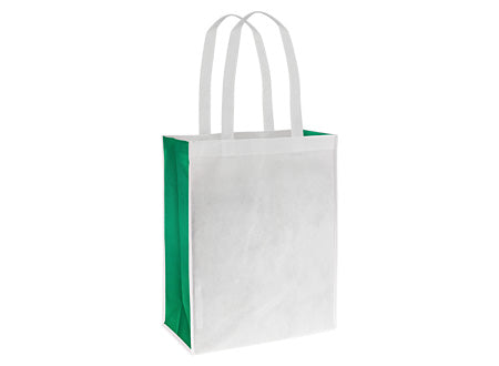 Bolsa reutilizable "Franbi" de TNT, modelo bicolor. 32 x 40 x 15 cm. Set de 100 unidades