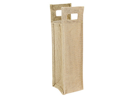Bolsa de Yute Porta-Botella. Medidas 10 x 40 x 10 cm. Pack 12 unidades