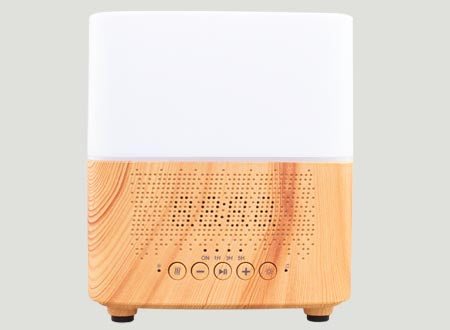 Difusor de Aroma "Lujoso", con luz ambiental, reloj despertador y altavoces.