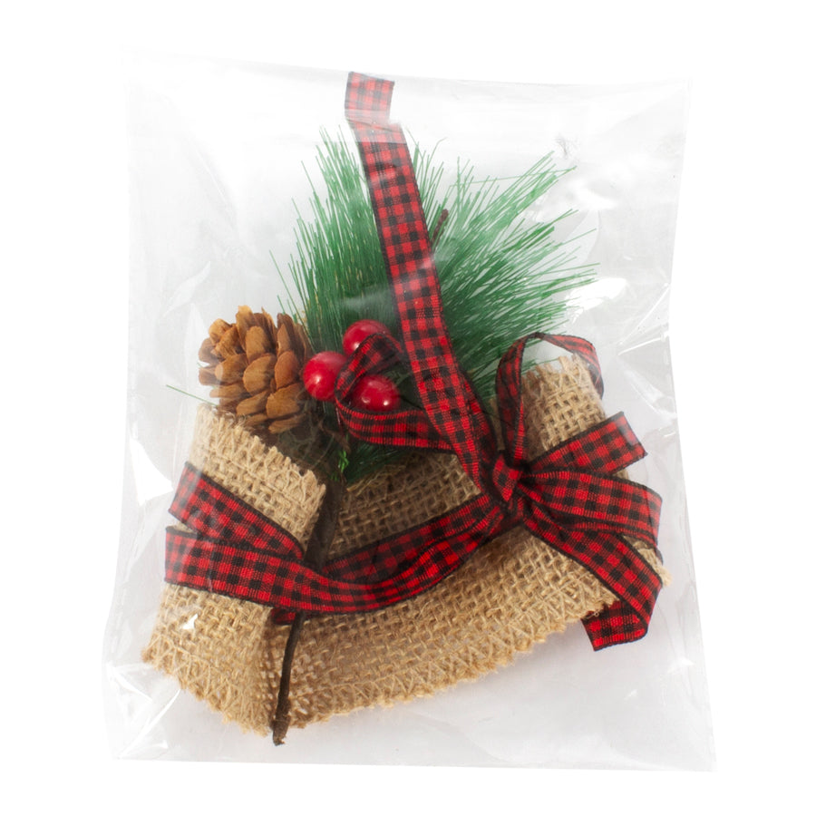 Adorno navidad para vela de 7.3 de diametro. No incluye vela. Pack de 12 unidades