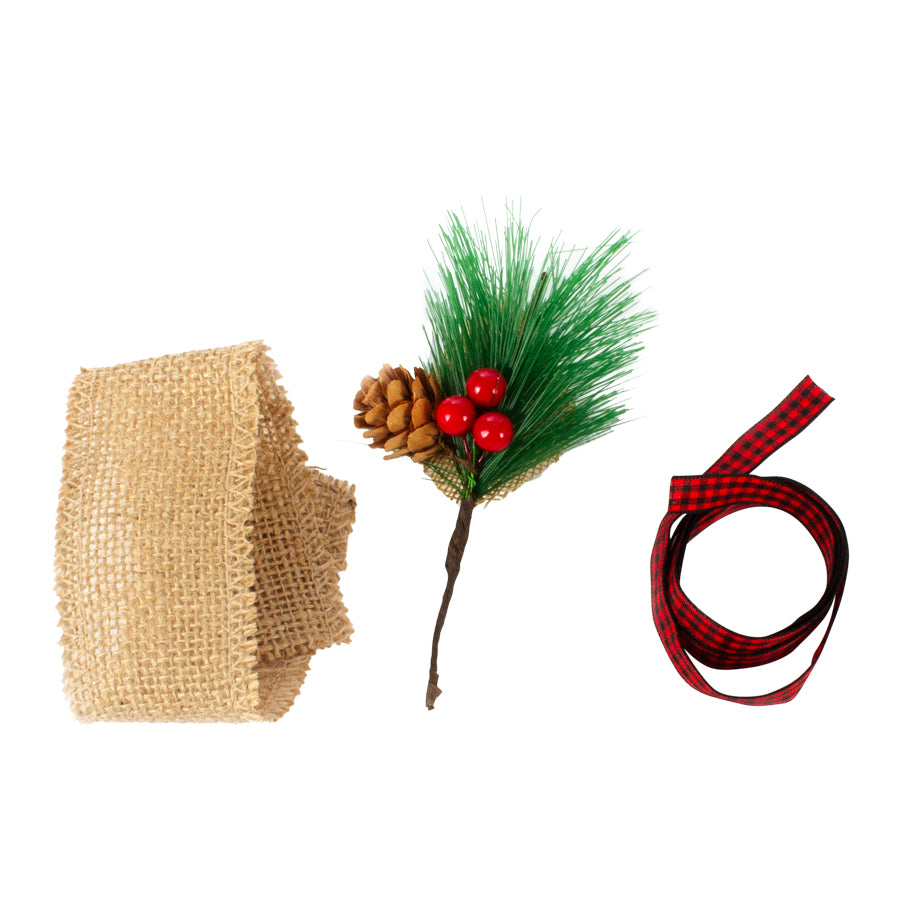 Adorno navidad para vela de 7.3 de diametro. No incluye vela. Pack de 12 unidades