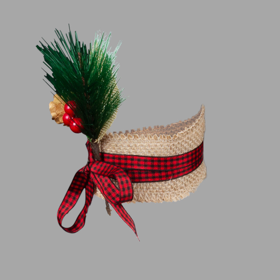 Adorno navidad para vela de 7.3 de diametro. No incluye vela. Pack de 12 unidades