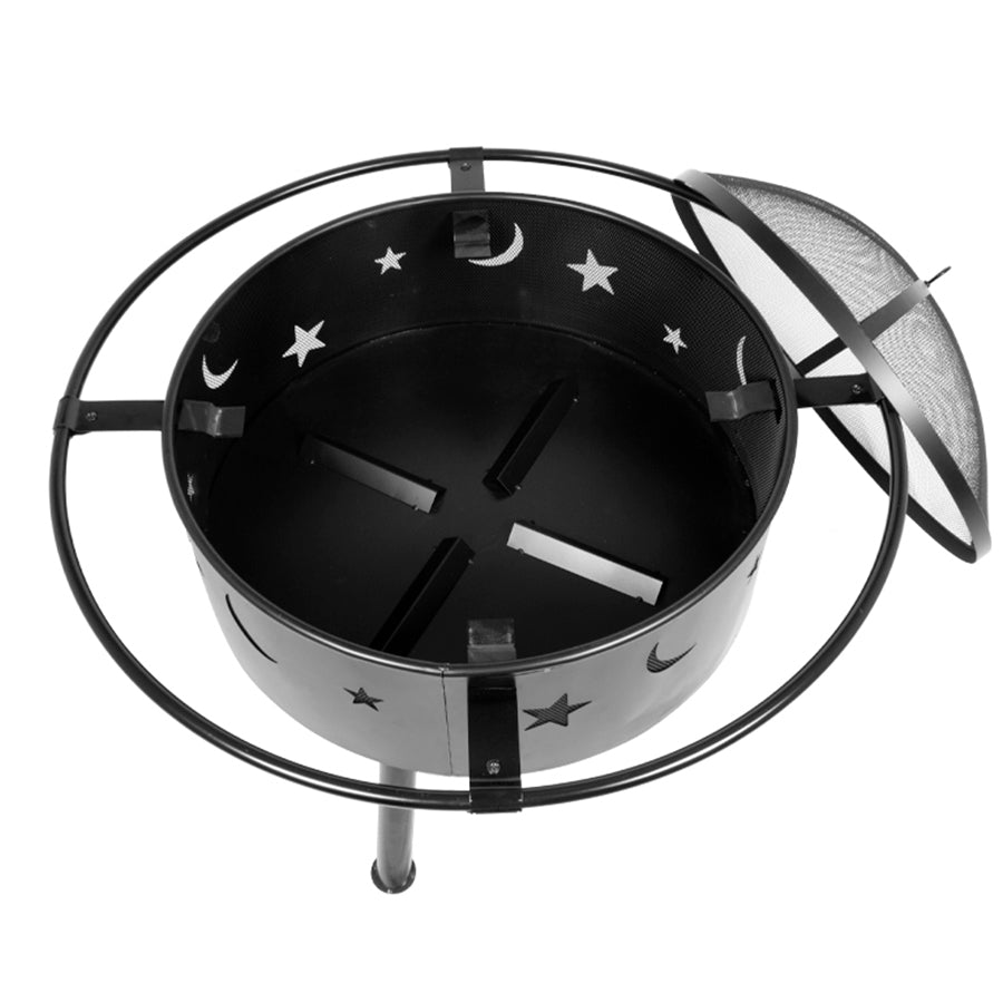 Brasero / Parrilla para Carbón o Leña, de Acero negro, modelo «Centauro»