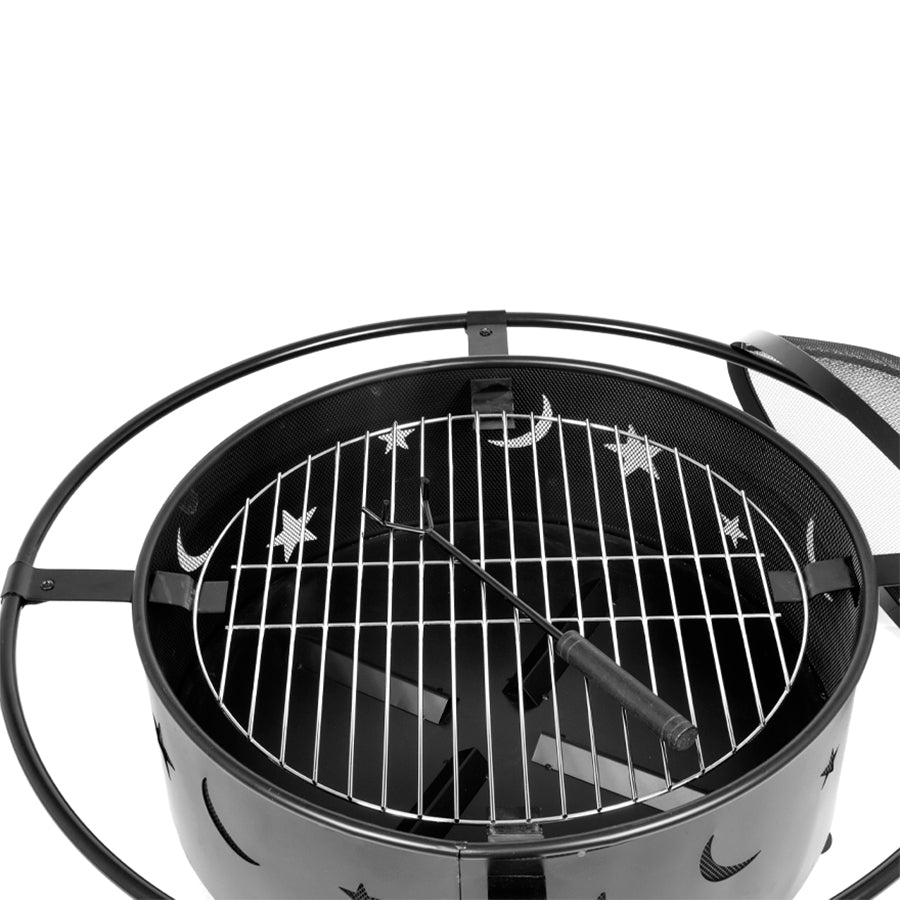 Brasero / Parrilla para Carbón o Leña, de Acero negro, modelo «Centauro»