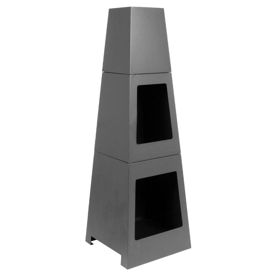 Chimenea de Exterior, para Carbón o Leña, de Acero negro, modelo «Nordic»