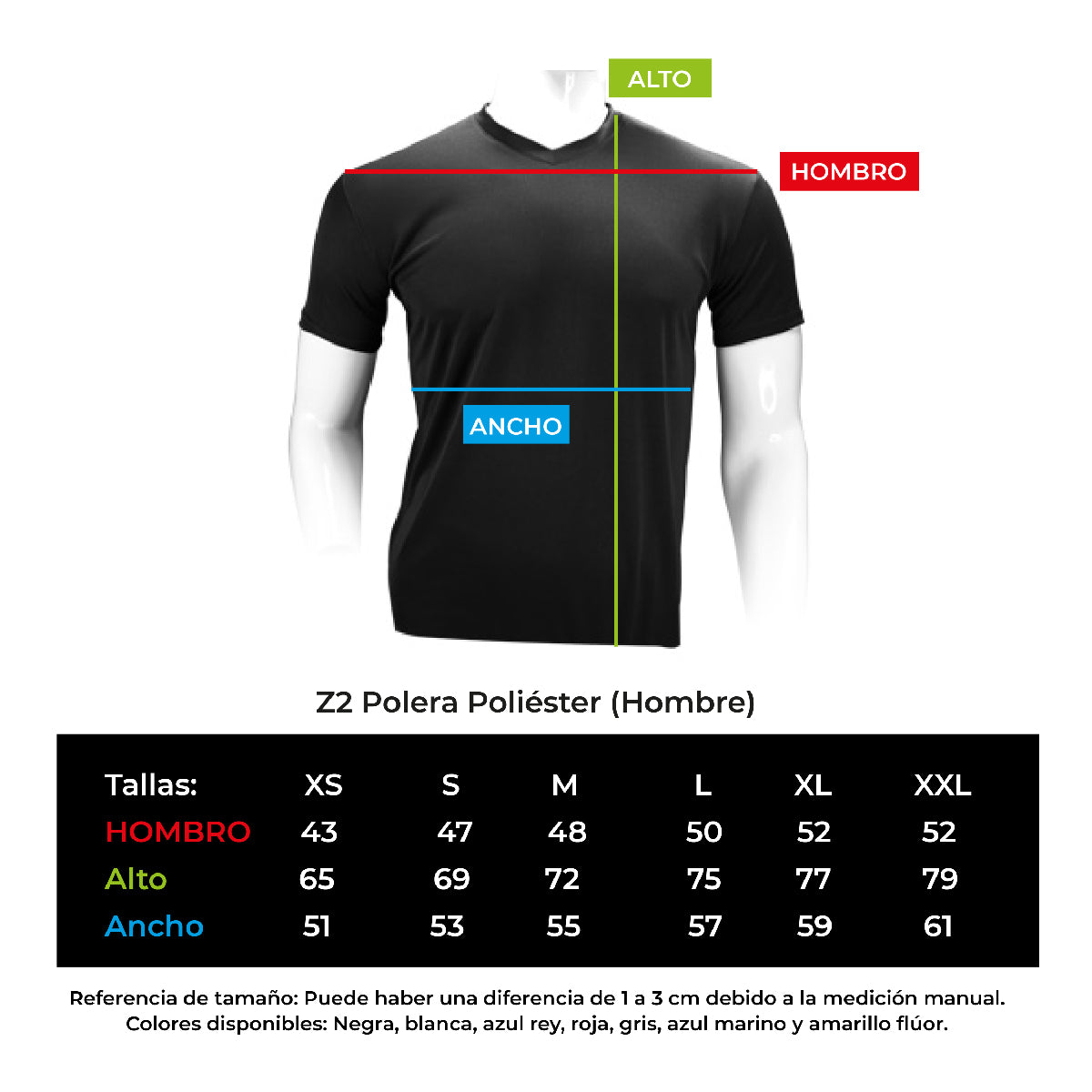 Polera Manga Corta Poliéster Hombre