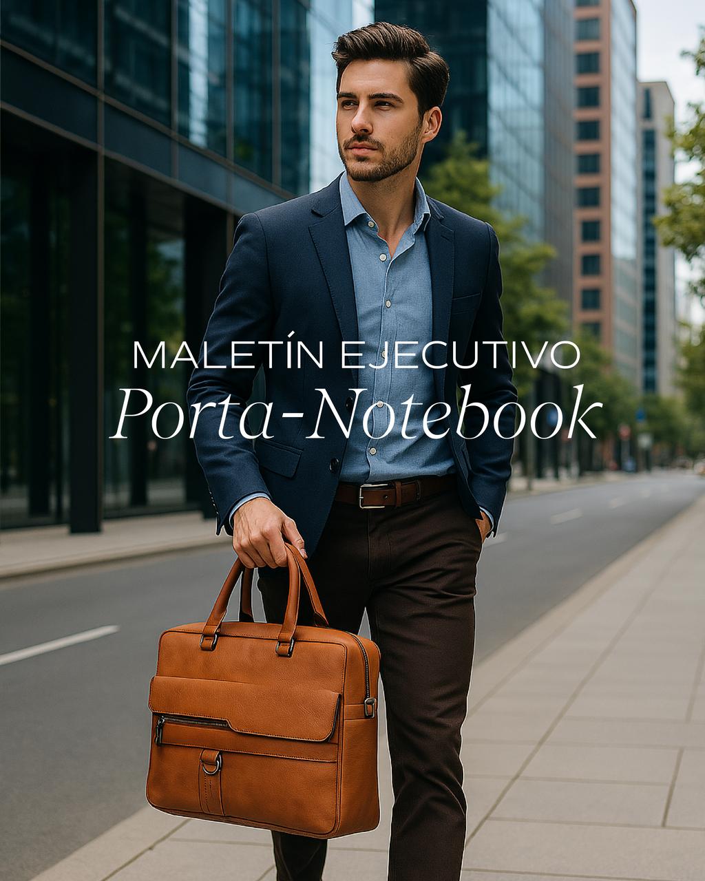 Maletín ejecutivo porta-notebook de Eco-cuero "BRONSON" 6.5L