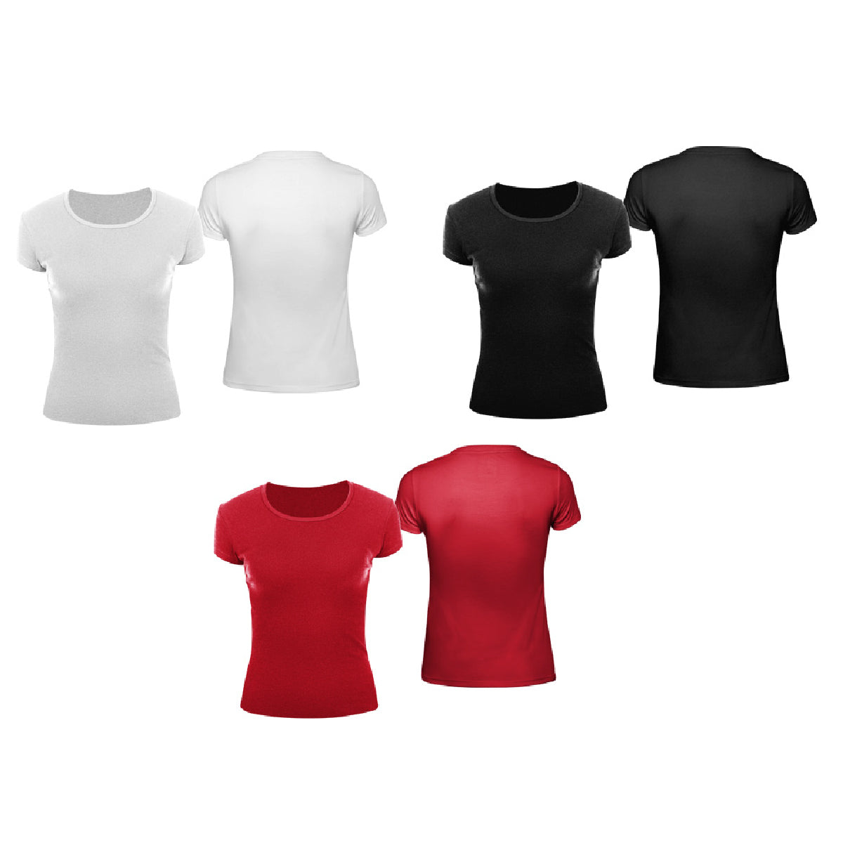 Set de 3 unidades de Polera Manga Corta Algodón Mujer
