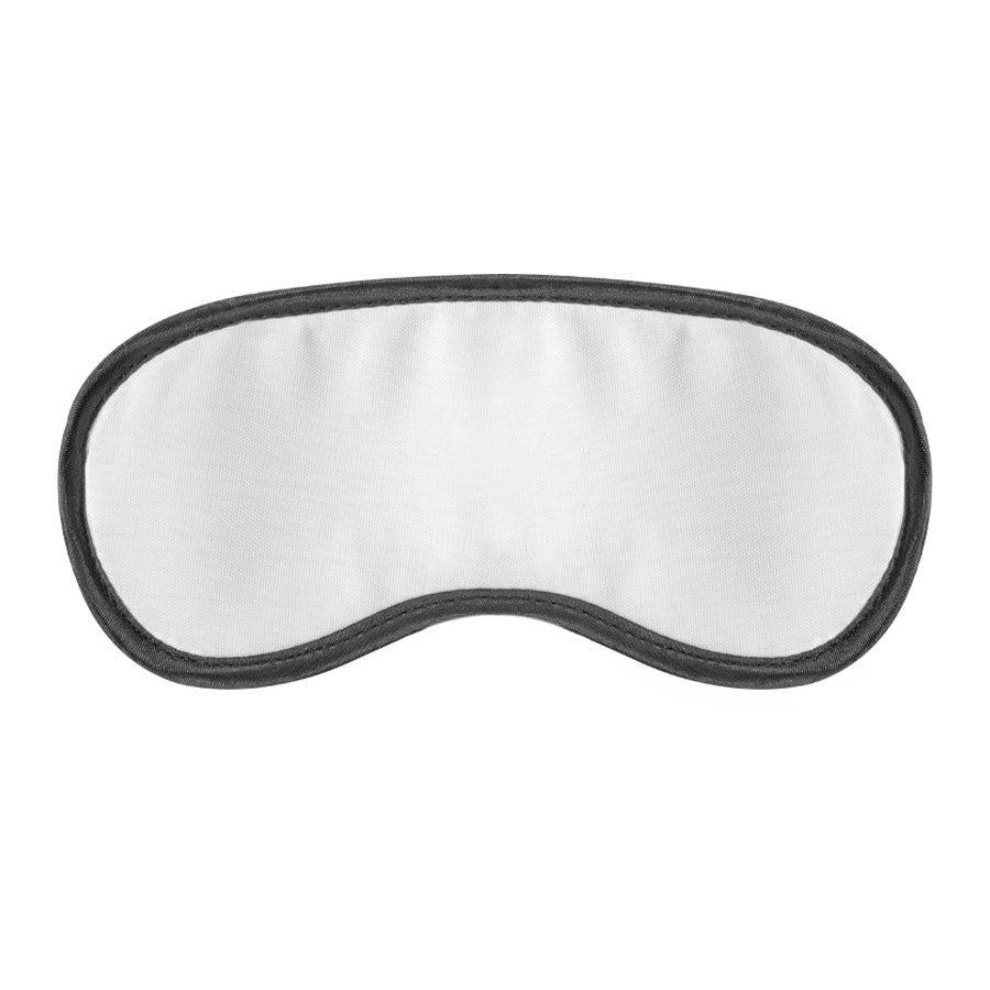 Antifaz (máscara de descanso) de Poliéster blanco/ base y elástico negros. pack 12 unidades