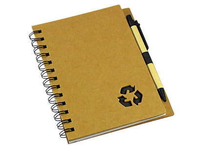 Cuaderno de estilo ecológico con cubiertas rígidas hechas de cartón reciclado . Set de 25  unidades