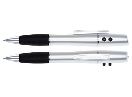 Bolígrafo de plástico con funcionalidad 3 en 1. (boligrafo, linterna LED, punteo laser). Set de 12 unidades