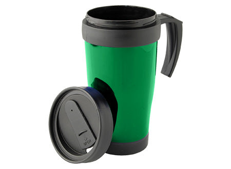 Mug Térmico Plástico 450cc., con tapa antivuelco. Set de 12 unidades