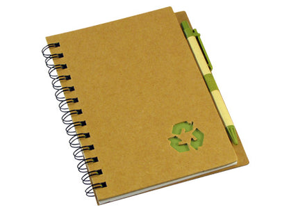 Cuaderno de estilo ecológico con cubiertas rígidas hechas de cartón reciclado . Set de 25  unidades