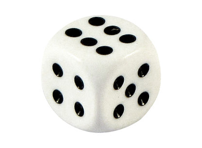 Dados de juego, de color extra blanco con puntos negros. Set de 100 unidades