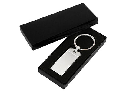Llavero de metal con un elegante acabado satinado, modelo "Wakye", presentacion estuche negro. Set de 12 unidades