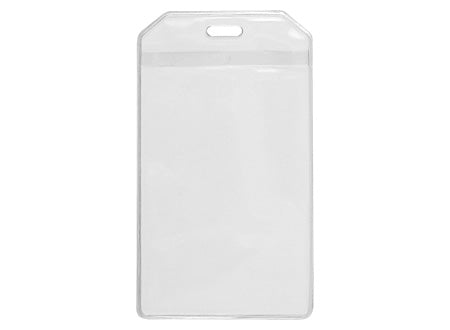 Porta credencial VERTICAL transparente PVC, Clear.  Set de 100 unidades