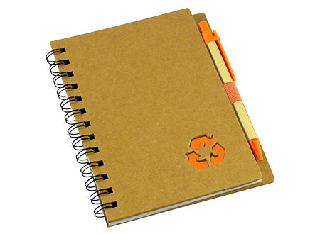 Cuaderno de estilo ecológico con cubiertas rígidas hechas de cartón reciclado . Set de 25  unidades