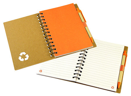 Cuaderno de estilo ecológico con cubiertas rígidas hechas de cartón reciclado . Set de 25  unidades