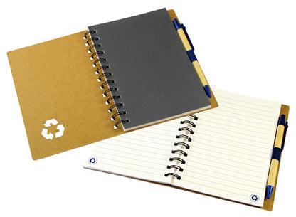 Cuaderno de estilo ecológico con cubiertas rígidas hechas de cartón reciclado . Set de 25  unidades