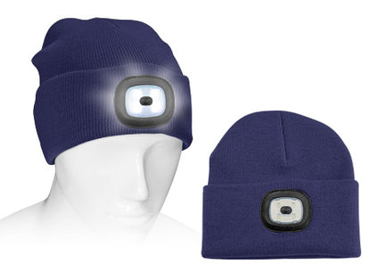 Gorro de lana con literna LED integrada con 3 niveles de iluminacion